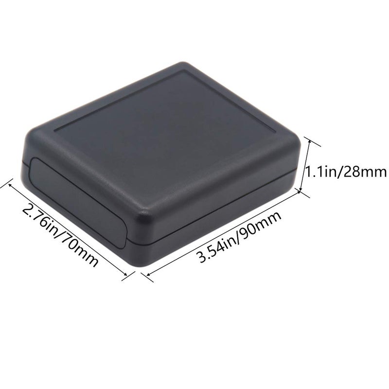 Zulkit 5 Packs Project Boxes ABS Plastic Electrical Project Case Power Junction Box Black 3.54 x 2.76 x 1.10 inch (90 x 70 x 28 mm) - Image 2